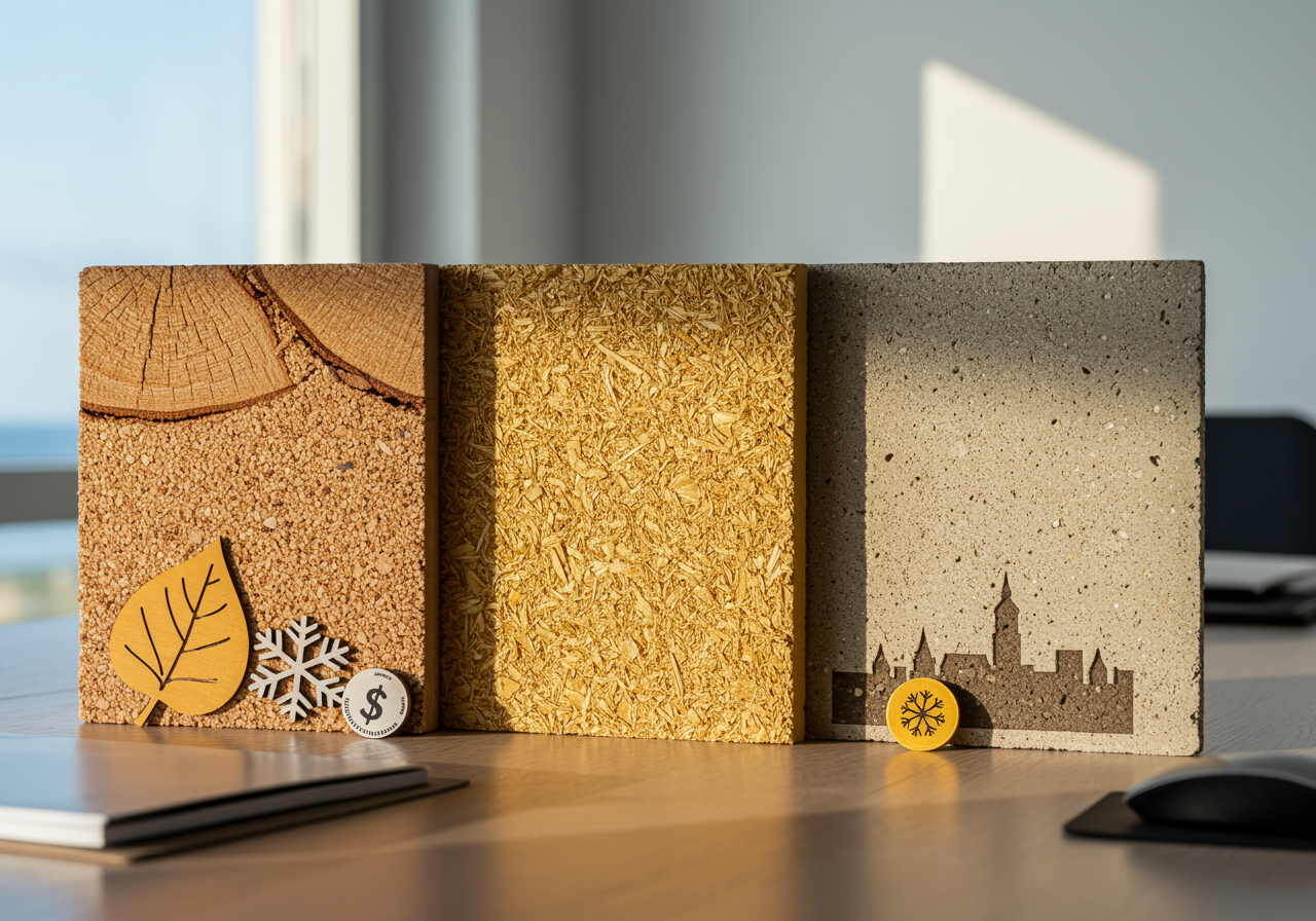 Nachhaltige Baustoffe im Vergleich: CO2-Fußabdruck, Dämmwerte und Kosten