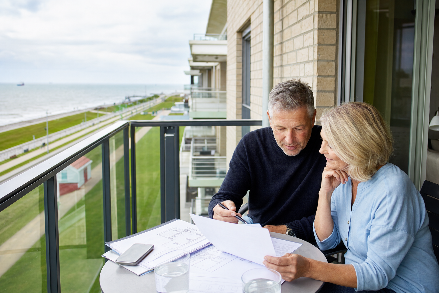 Ferienwohnung mit Balkon und Blick auf die Nordseeküste in Cuxhaven